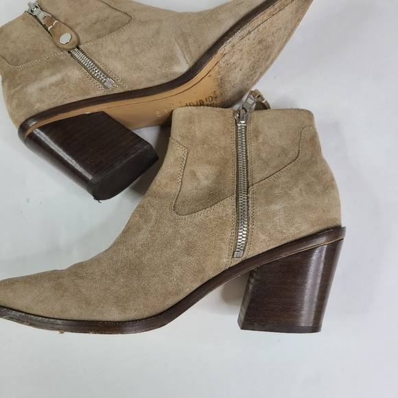 Rag & Bone Beige Suede Razor Booties sz 36.5 - Picture 8 of 9